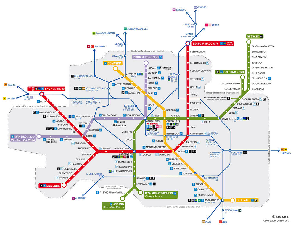 Mappa metro Milano